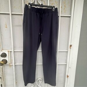 Talbots M stretchy pull-on elastic waist inseam 28" casual pants taper leg navy